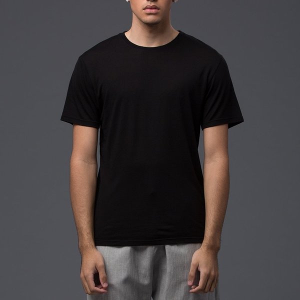 DEVEAUX - Short Sleeve Tencel Tee - Black DEVEAUX - Short Sleeve Tencel Tee - Black