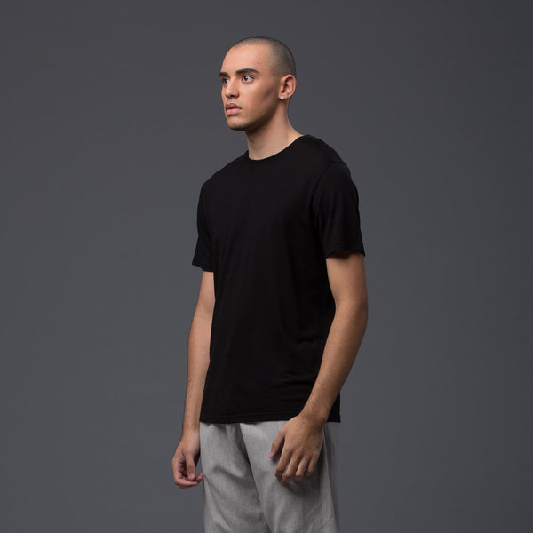 DEVEAUX - Short Sleeve Tencel Tee - Black DEVEAUX - Short Sleeve Tencel Tee - Black