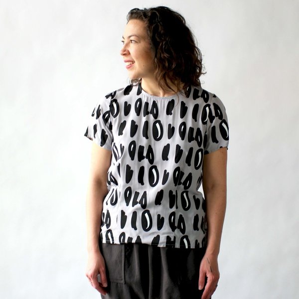 NOOWORKS Boxy Top in Grey Dots NOOWORKS Boxy Top in Grey Dots