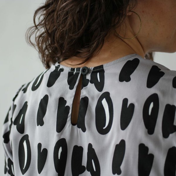 NOOWORKS Boxy Top in Grey Dots NOOWORKS Boxy Top in Grey Dots