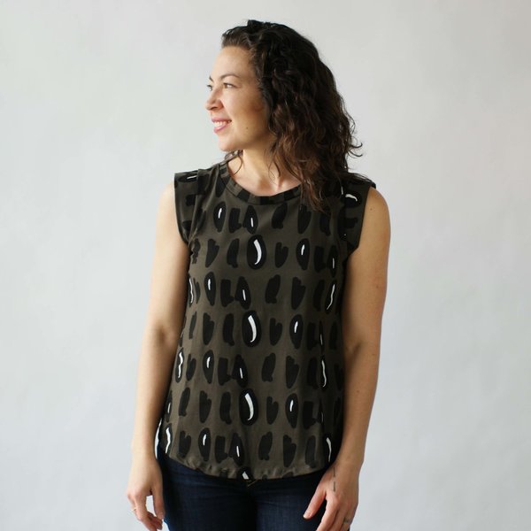 NOOWORKS Muscle Tee in Olive Dots NOOWORKS Muscle Tee in Olive Dots
