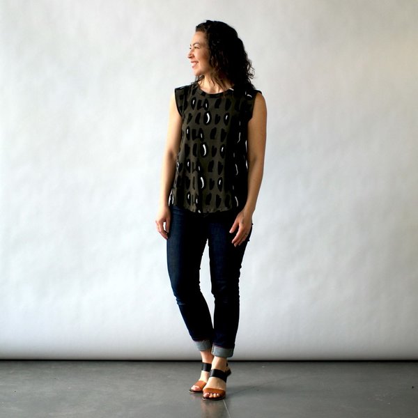 NOOWORKS Muscle Tee in Olive Dots NOOWORKS Muscle Tee in Olive Dots