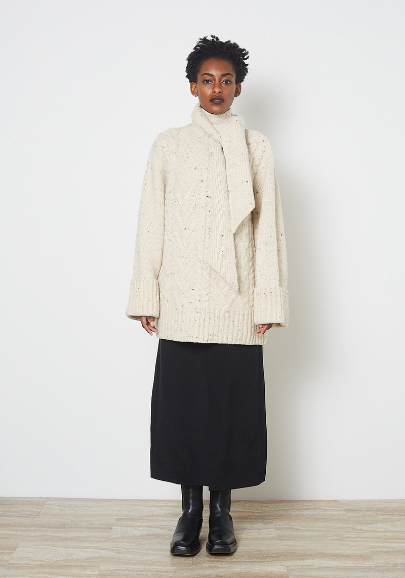 Ganni Cable Knit Sweater - Vanilla Ice | Garmentory