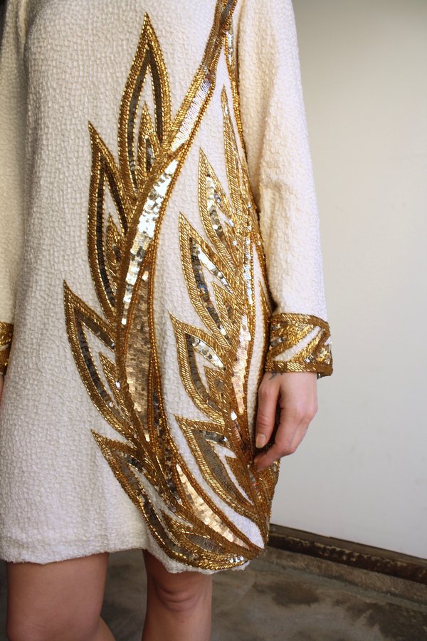 Vintage Bob Mackie Golden Beaded Dress | Garmentory Vintage Bob Mackie Golden Beaded Dress | Garmentory
