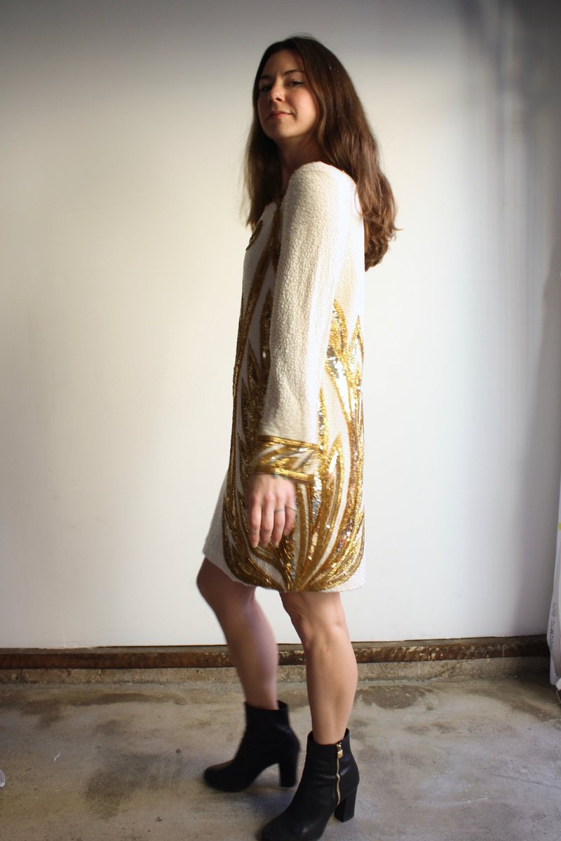 Vintage Bob Mackie Golden Beaded Dress | Garmentory