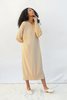 Micaela Greg Wide V Dress - Melange Cream - Thumbnail 2