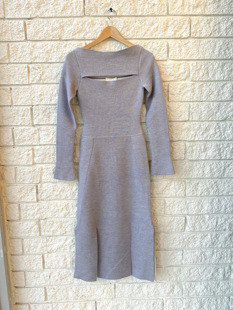 black knit dress with white trim Classic Style Collared Knit Dress in Black with White Trim main image 0