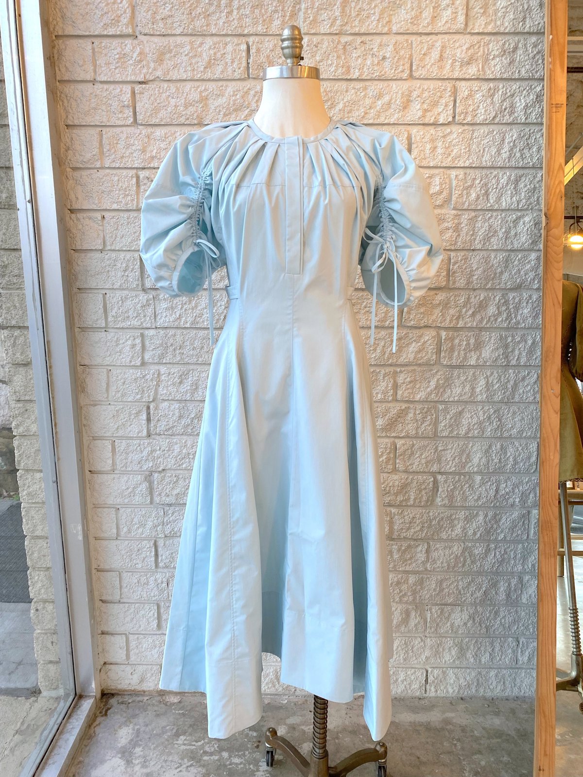 3.1 phillip lim blue dress 3.1 Phillip Lim PUFFED SLV FLARE W SHIRRING DETAIL DRESS - ICE BLUE