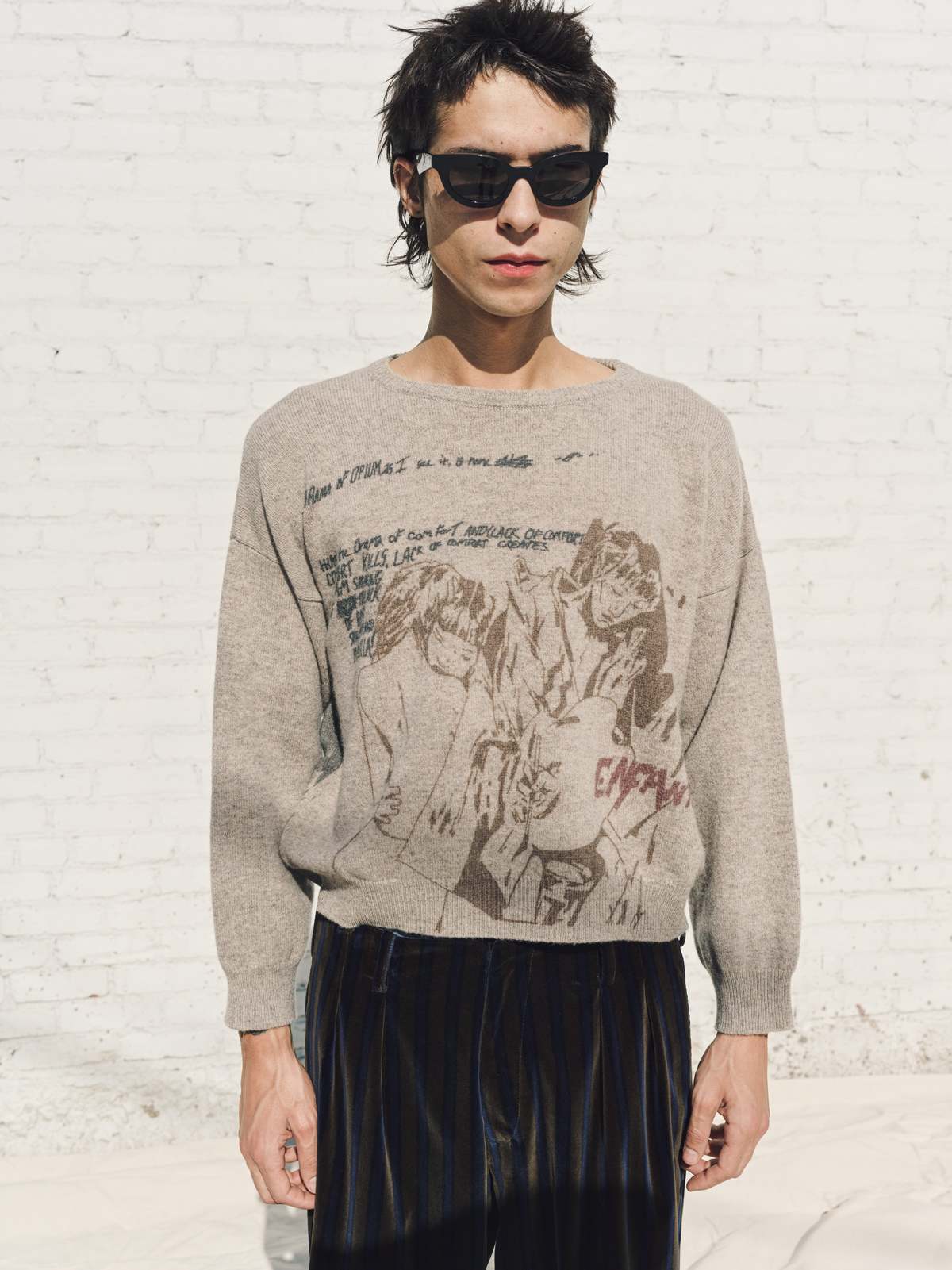 Enfants Riches Deprimes Knit The Drama of Opium Printed Sweater