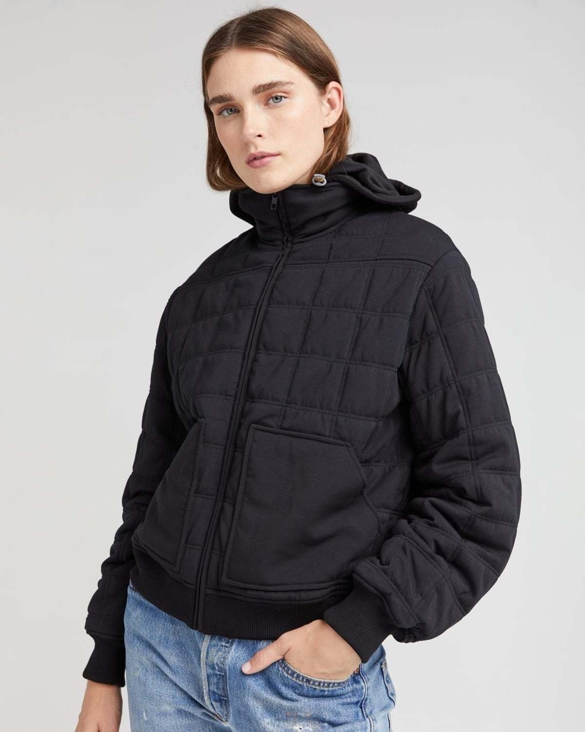 Richer Poorer Quilted Modal Bomber Jacket - Black - Image 1 of 6