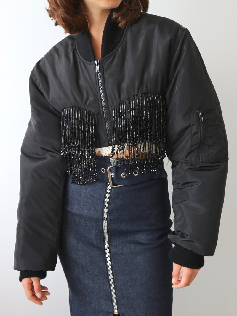 Ashley Williams Beaded Bomber Jacket | Garmentory