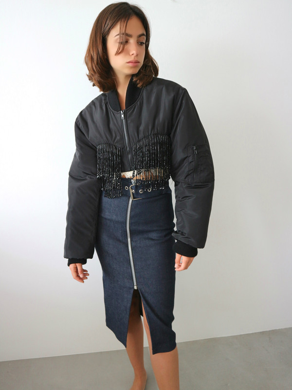 Ashley Williams Beaded Bomber Jacket | Garmentory