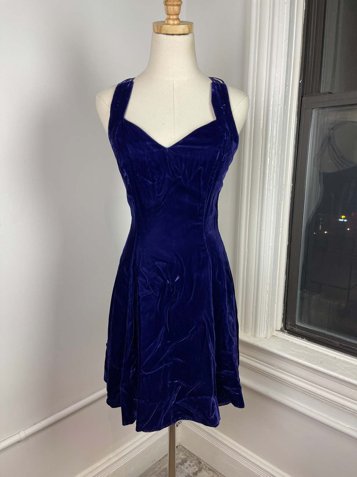 Vintage Velvet Skater Dress - Purple | Garmentory