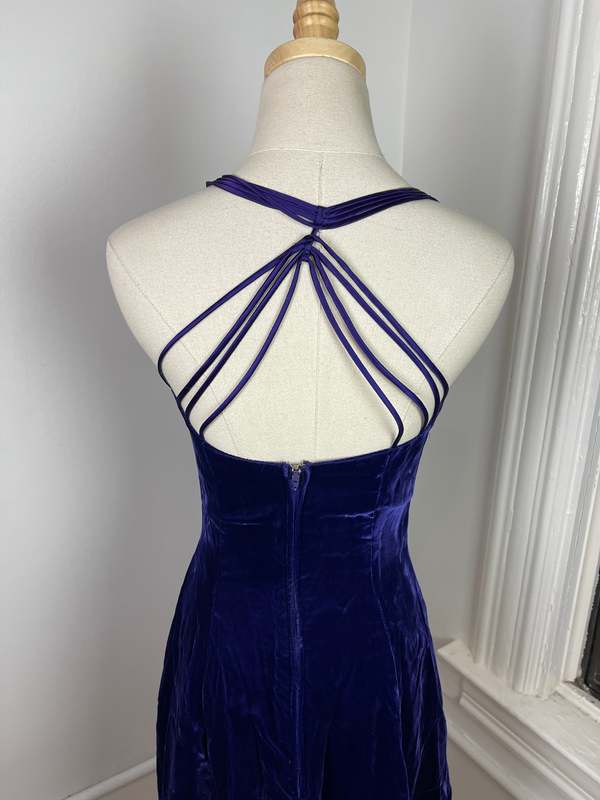 purple velvet skater dress Purple Velvet Long Sleeve Fit and Flare Skater Dress -