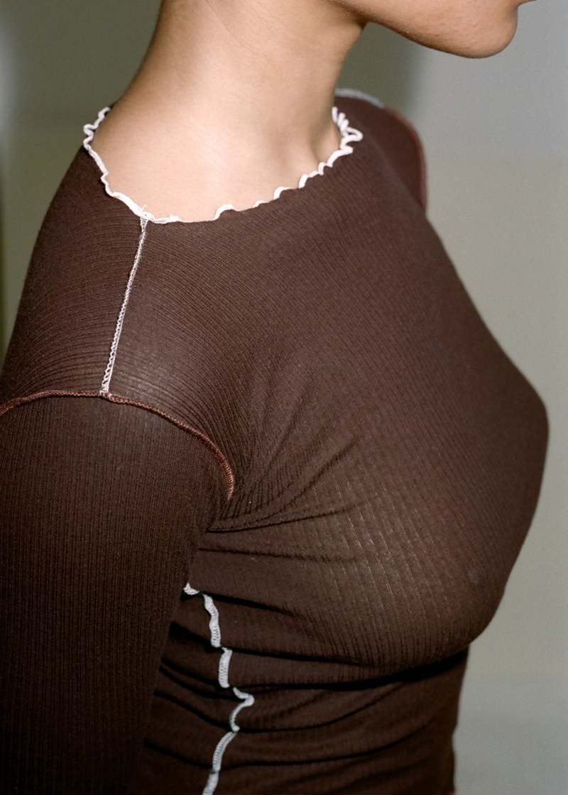 BASERANGE　VIEN LONG SLEEVE Vein Long Sleeve Tee in Assortment | Fine organic cotton rib
