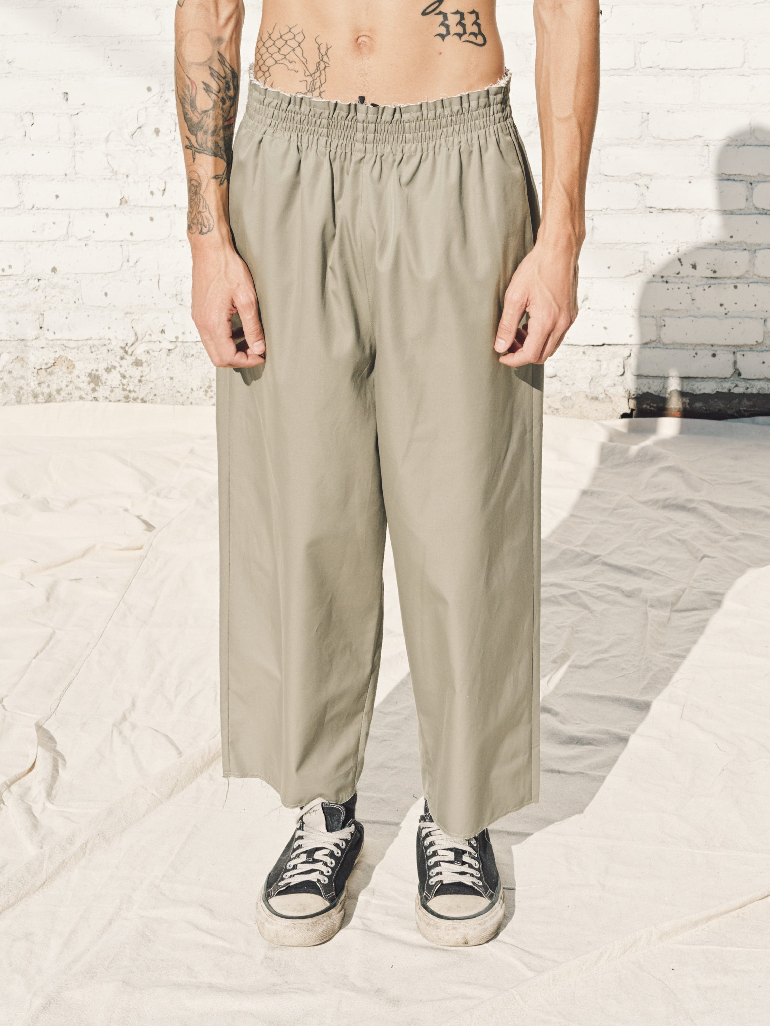 Camiel Fortgens Cotton Twill Grandpa Pants - Aloe Green