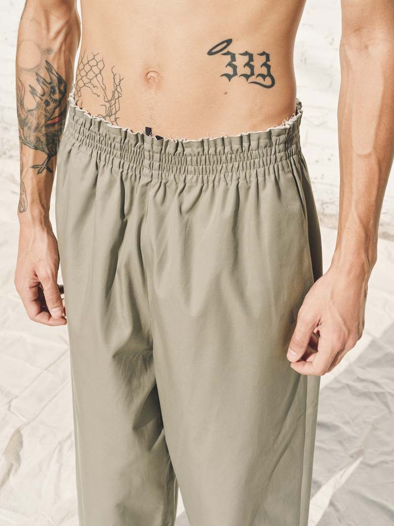 Camiel Fortgens Cotton Twill Grandpa Pants - Aloe Green