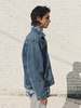 The Letters Work Zip Jacket - Indigo Used Washed Denim - Thumbnail 3