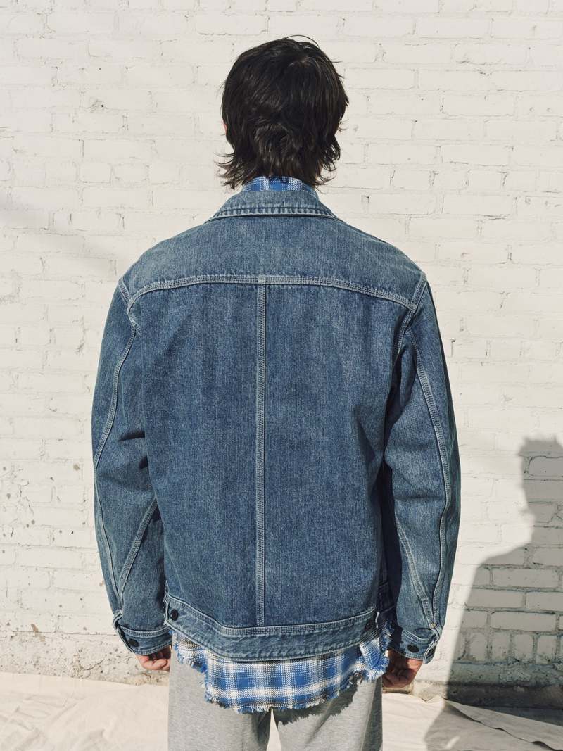 The Letters Work Zip Jacket - Indigo Used Washed Denim