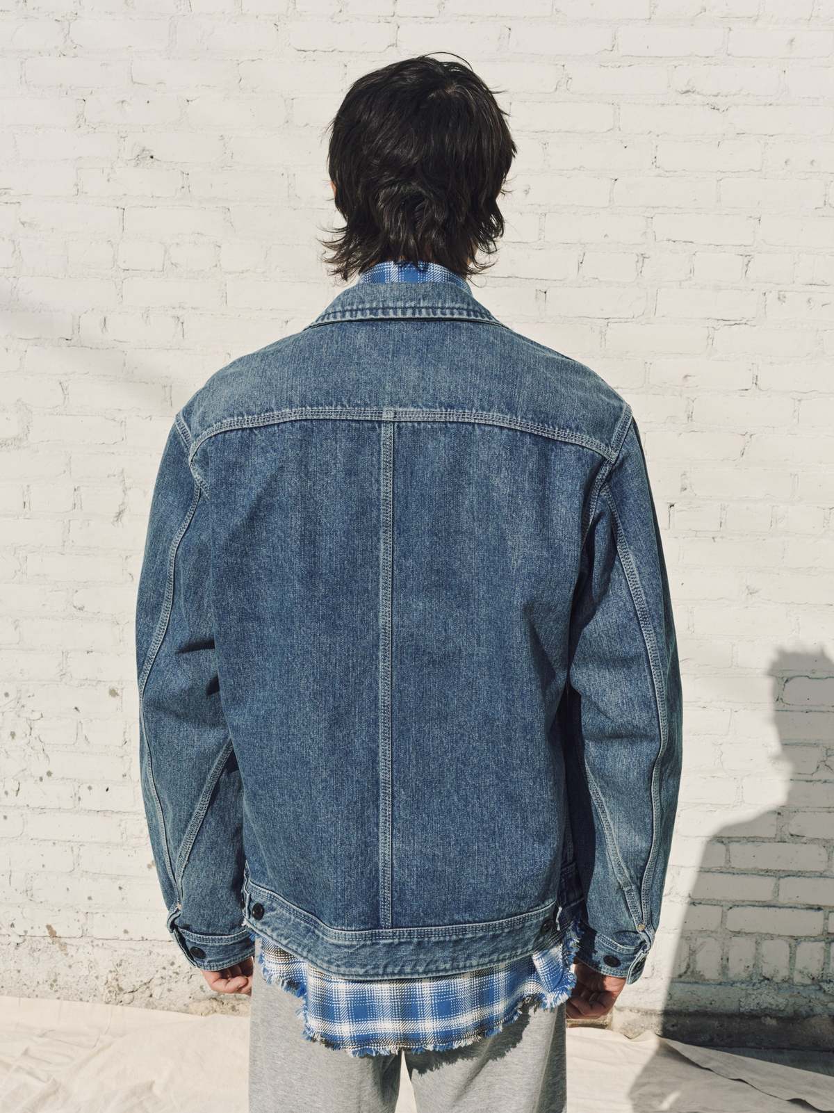The Letters Work Zip Jacket - Indigo Used Washed Denim - Image 4 of 8