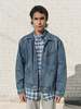 The Letters Work Zip Jacket - Indigo Used Washed Denim - Thumbnail 5
