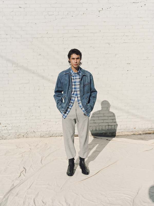 The Letters Work Zip Jacket - Indigo Used Washed Denim