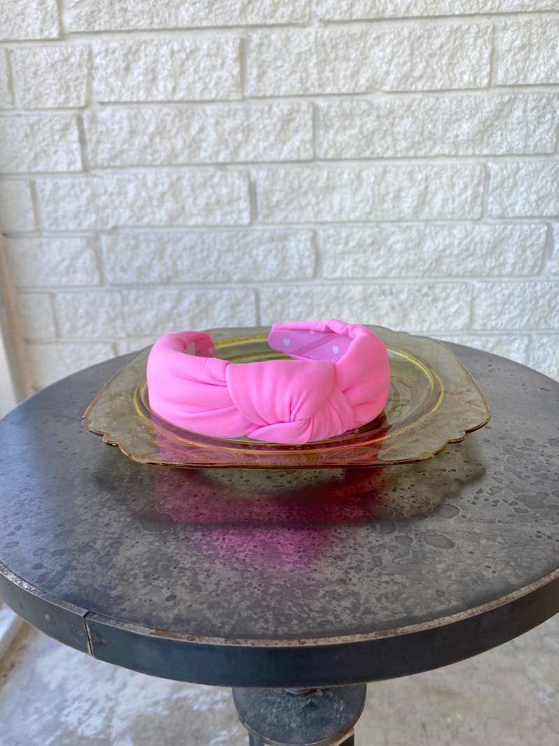 LeLe Sadoughi NEOPRENE KNOTTED HEADBAND | Garmentory display picture 2