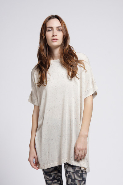 Micaela Greg Sheer Cream Tee Micaela Greg Sheer Cream Tee