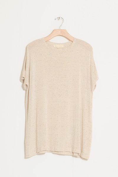 Micaela Greg Sheer Cream Tee Micaela Greg Sheer Cream Tee