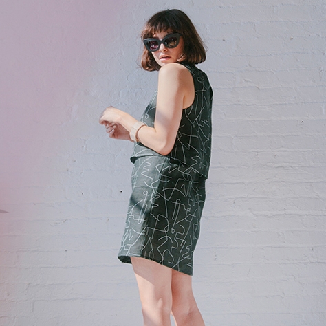 Tiered Dress in Black Wire by Dusen Dusen Tiered Dress in Black Wire by Dusen Dusen