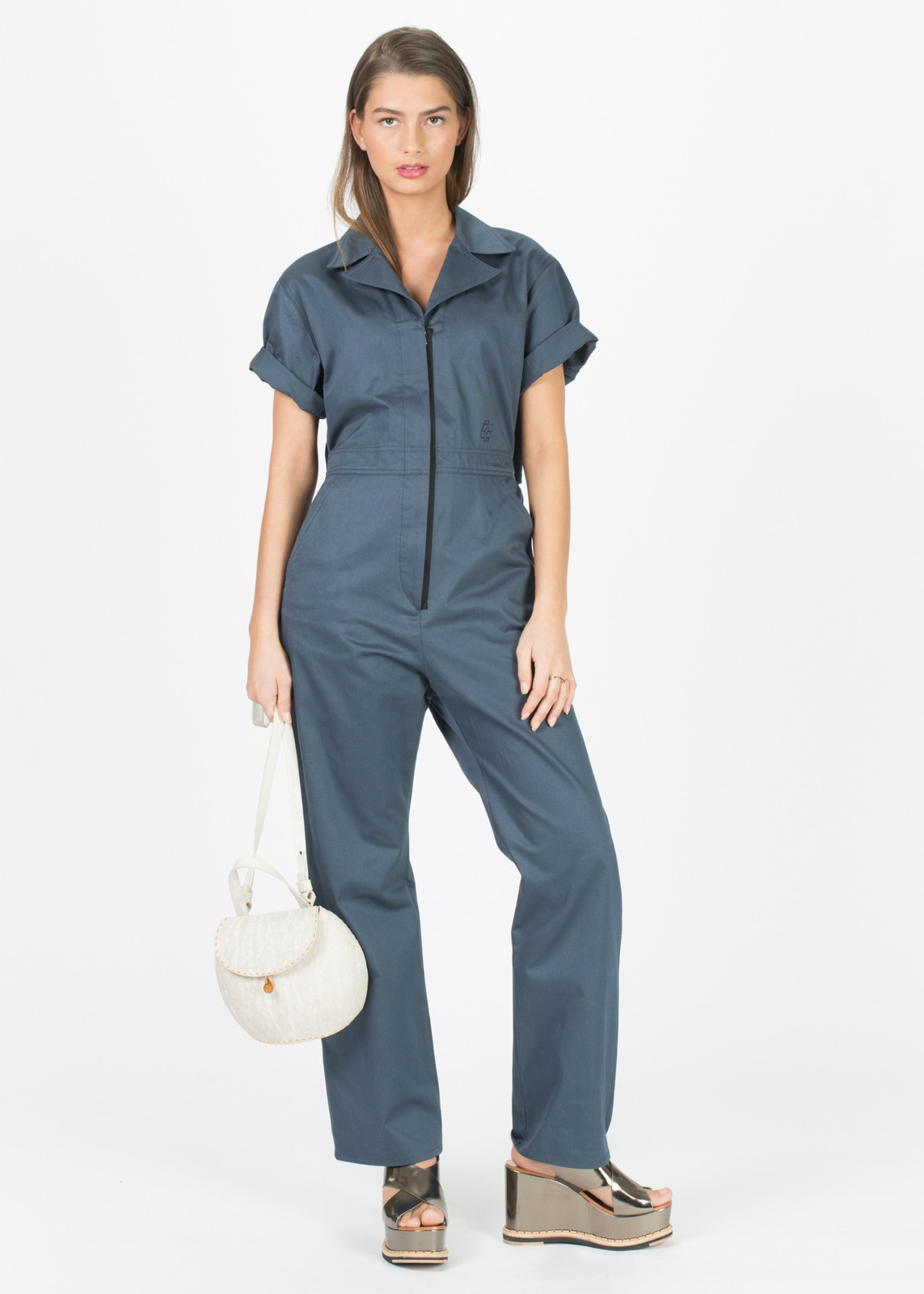 short sleeve utility jumpsuit