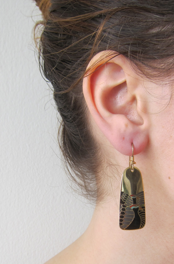 Enamel Egyptian bird earrings Enamel Egyptian bird earrings