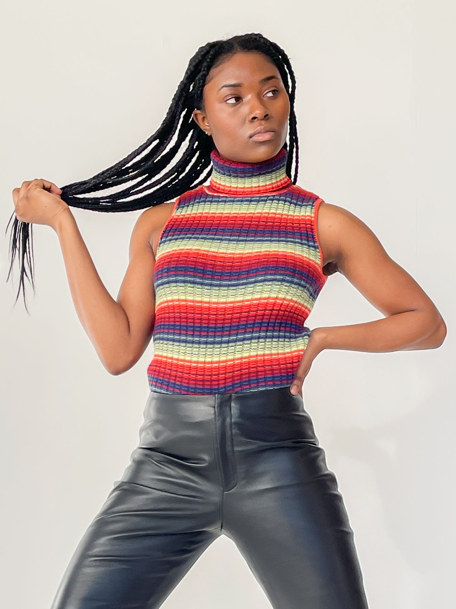 Multicolor-Striped-Turtleneck-