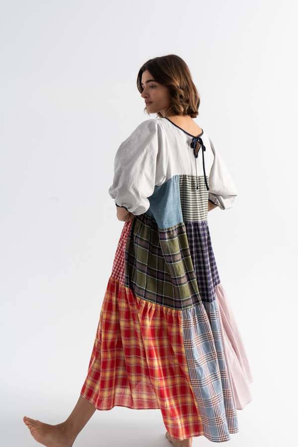 La Reunion Studio Sleeved Patchwork Dress - Multi