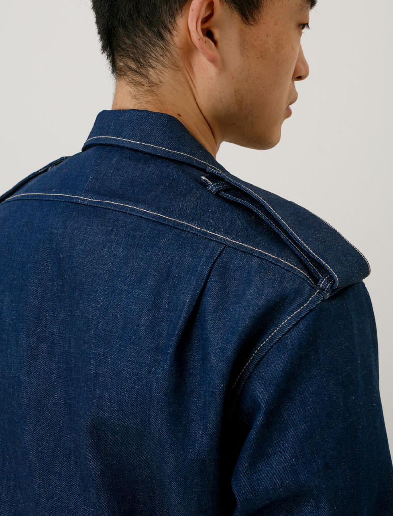 E Tautz Mens Blouson Denim Jacket Indigo | Garmentory