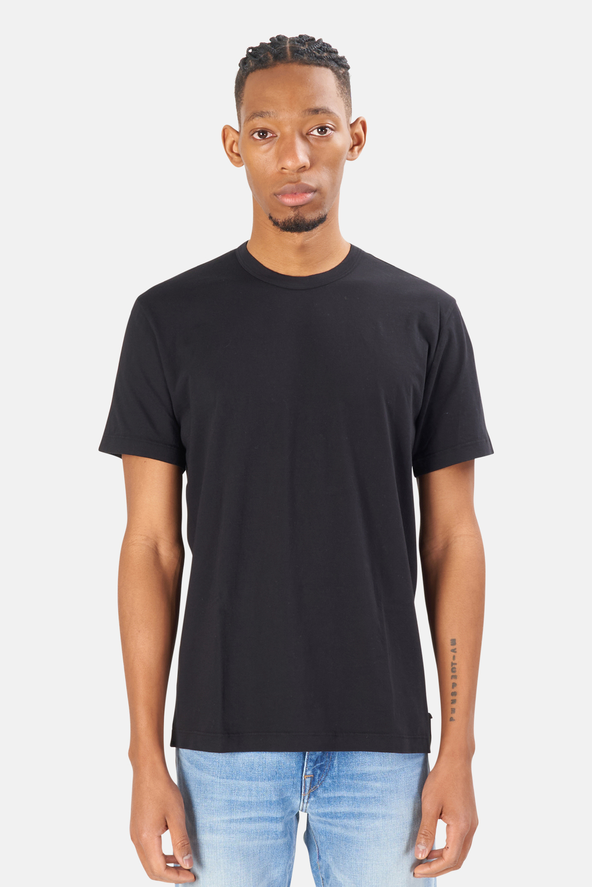 Men's James Perse Lightweight Jersey Crew T-Shirt - Black | Garmentory