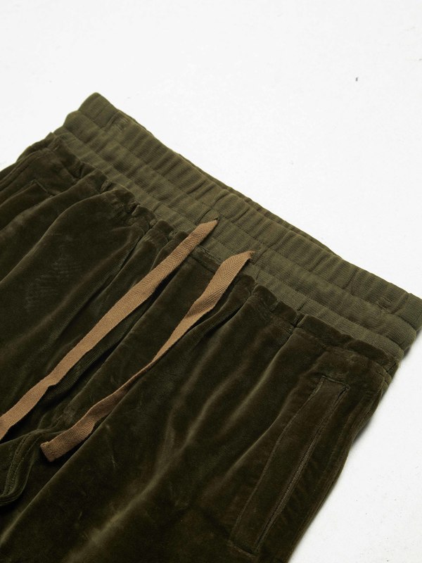 ✨【未使用Haider Ackermann ベルベットパンツ✨ Pre - Loved] Haider Ackermann M Gren Velvet Jogging Cotton Pants