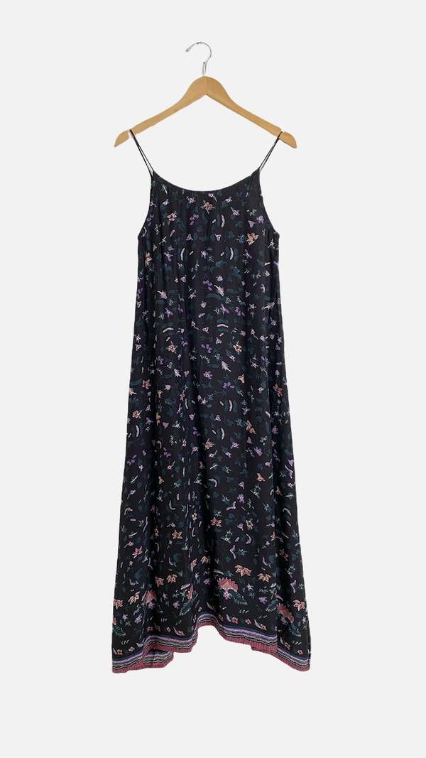 Natalie Martin Heather Silk Maxi Dress - Lotus Print Nero