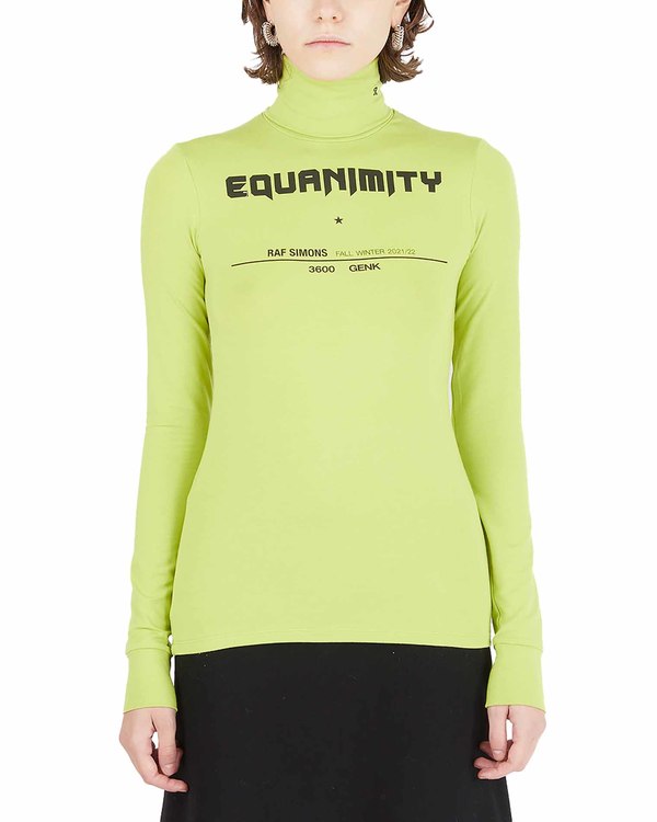 Raf Simons L/S T-shirt with Logo Print - Acid Green | Garmentory