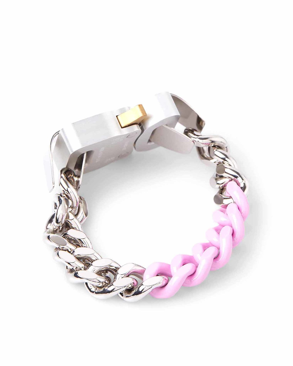1017 ALYX 9SM Two Tone Signature Buckle Bracelet - Silver