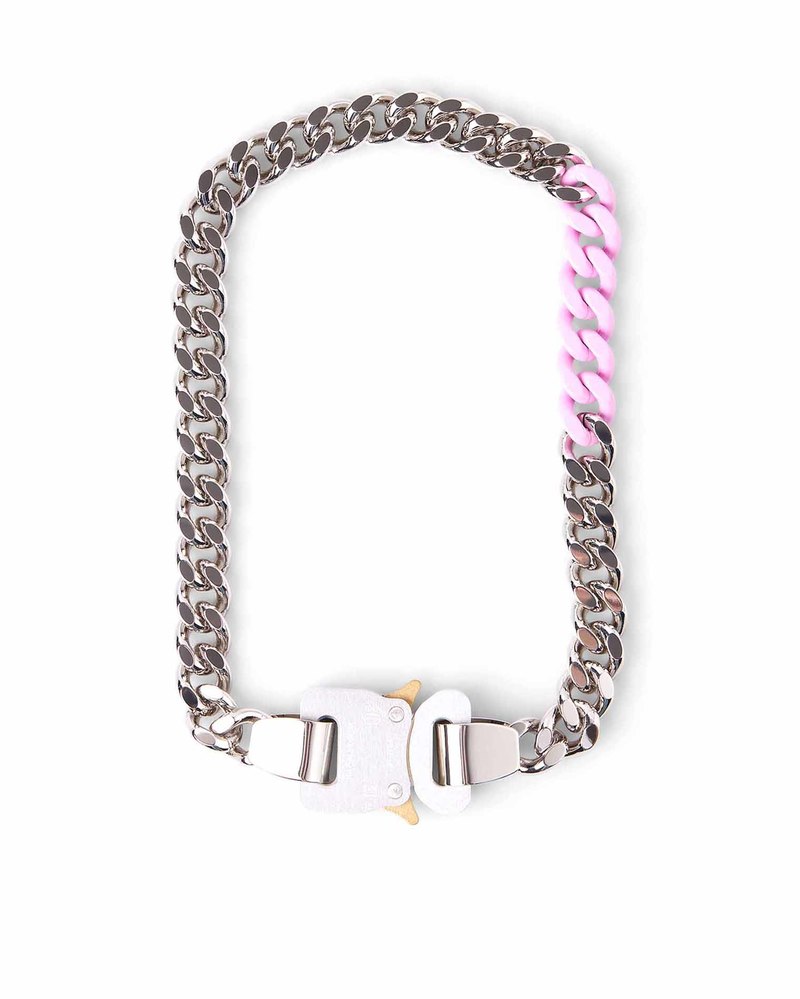 1017 ALYX 9SM Two Tone Signature Buckle Necklace - Silver
