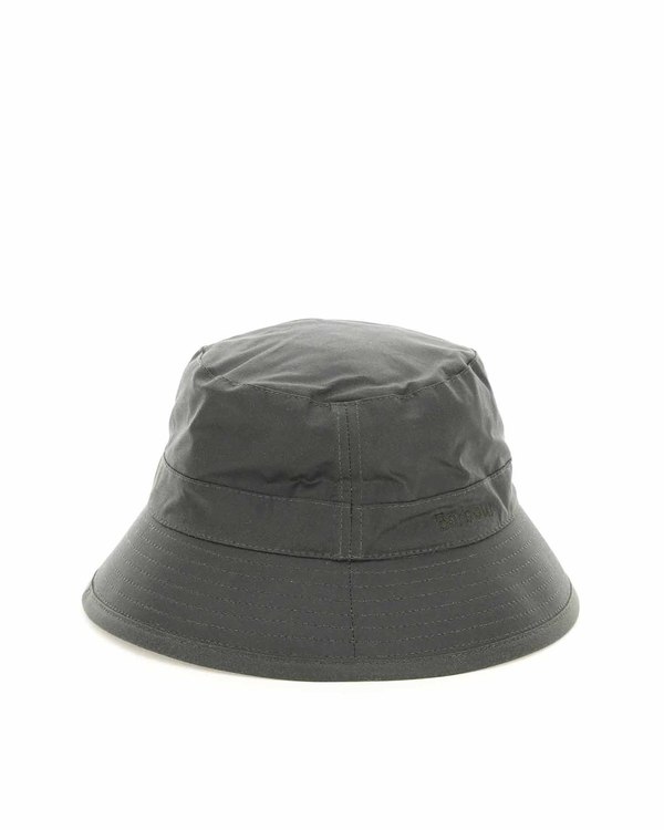 Barbour Waxed Cotton Bucket Hat Grey Garmentory