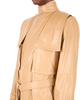 Situationist Faux-Leather Trench Coat - Beige - Thumbnail 4