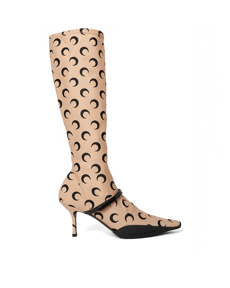 百貨店福袋 Marine Serre Garmentory | Beige - Boots Print Moon Skin Second 靴