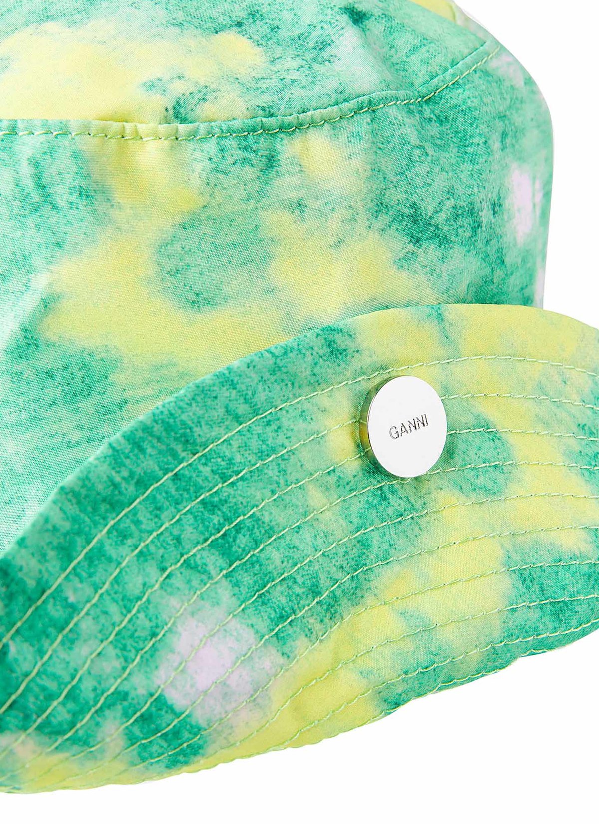 Ganni Green and Yellow Tie-Dye Bucket Hat Ganni Clothing Ganni Tie Dye Bucket Hat Ganni Recycled Tech  main image 4