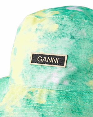 Ganni Tie-Dye Bucket Hat - Green | Garmentory display picture 3