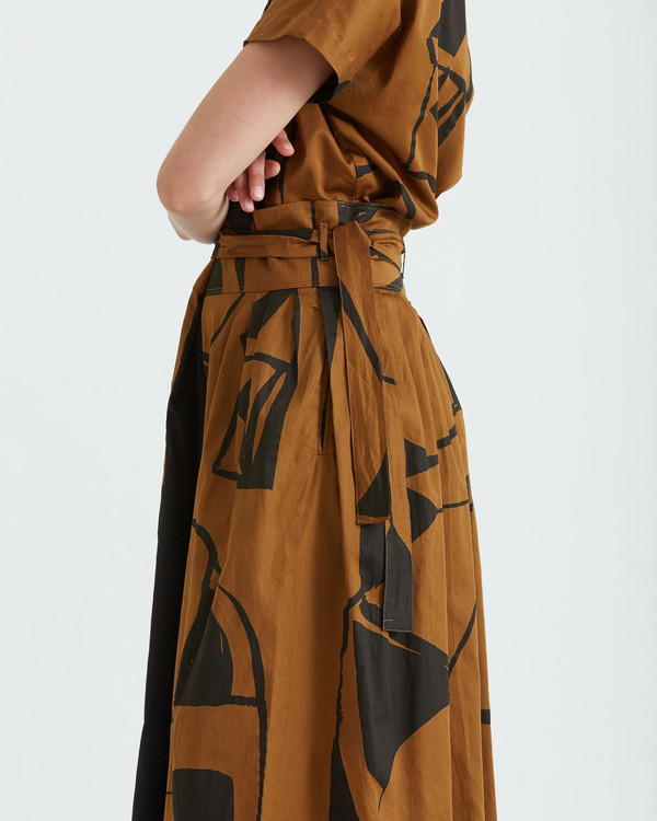 Black Crane Origami Culotte | Teak & Black (Print B) Black Crane Origami Culotte | Teak & Black (Print B)