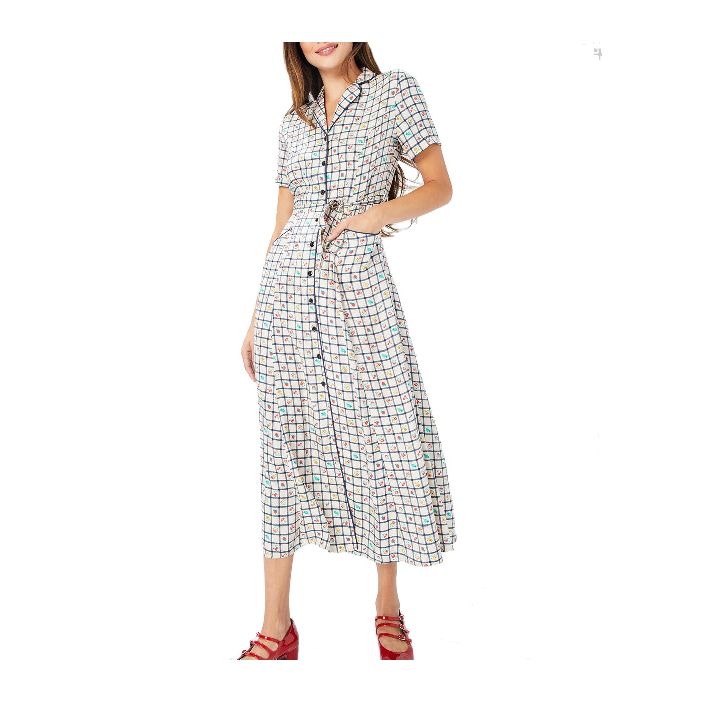 chinese dress ladies HVN Maria Dress in Blue Daisy dot  Faline Tokyo