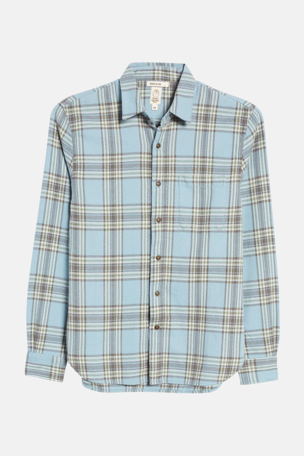 Kato Ripper Flannel Shirt - Light Blue 
