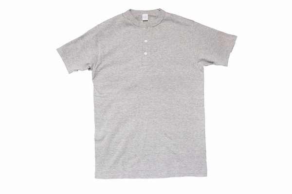 DUBBLEWORKS GREY HENLEY TEE DUBBLEWORKS GREY HENLEY TEE